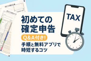 初めての確定申告Q&A付き！手順と無料アプリで時短するコツ　アイキャッチ